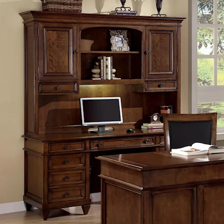 9 Drawer Credenza with 2 Door Hutch